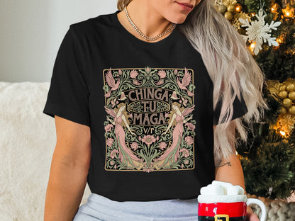 Chinga Tu Maga Graphic Tee with Festive Design