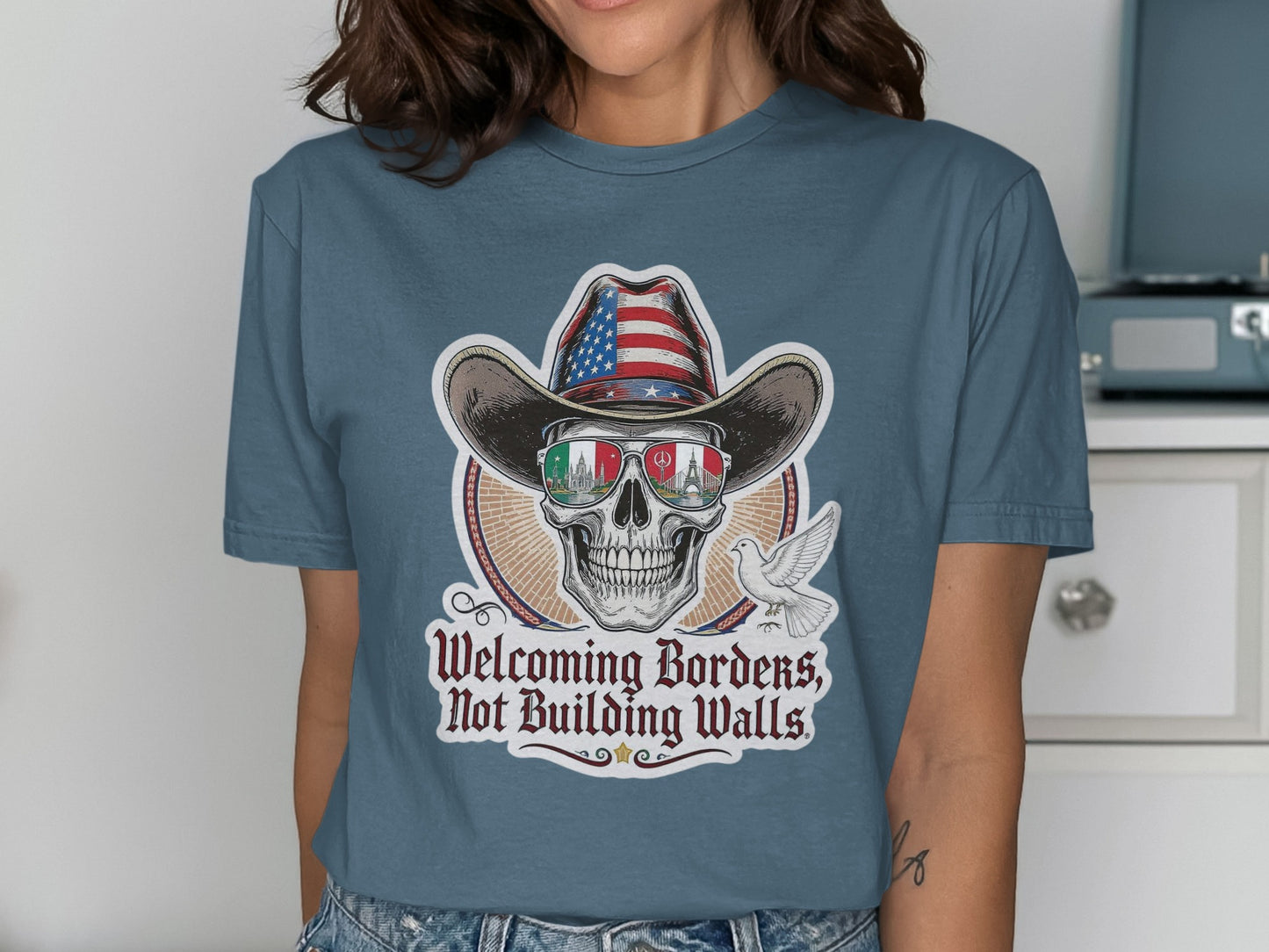 Welcoming Borders Not Building Walls T-shirt product