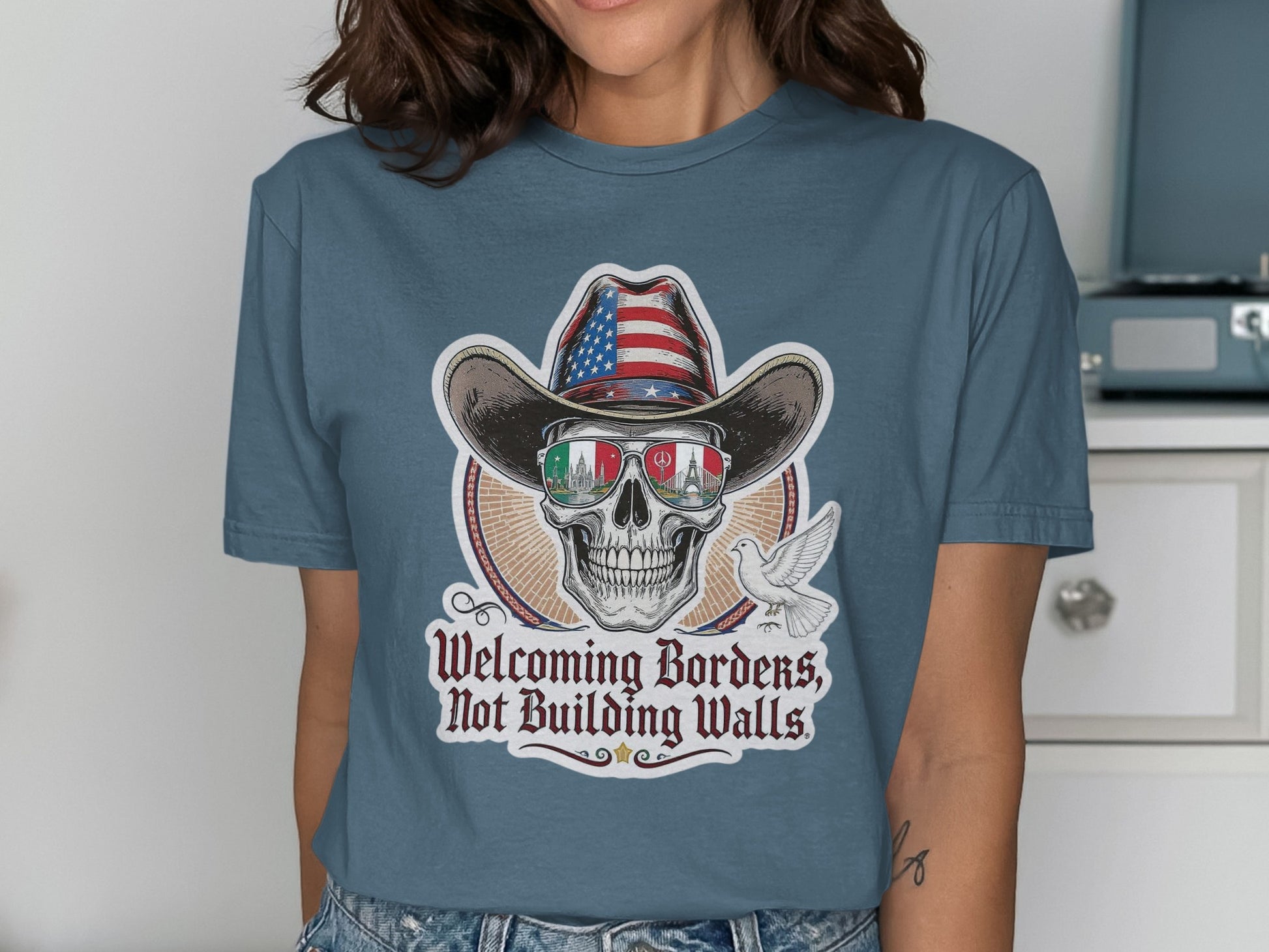 Welcoming Borders Not Building Walls T-shirt product