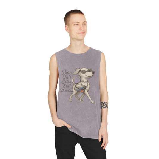 Born Extra Still Thriving Unisex Stonewash Tank Top