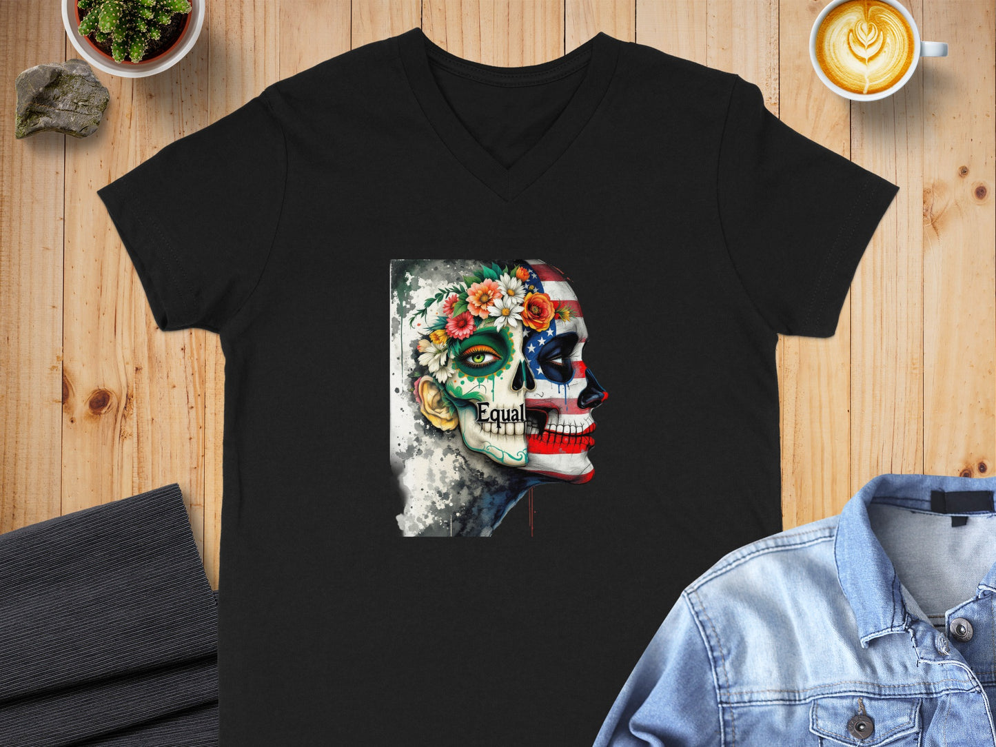 Colorful Dual Face Design V-Neck Equal Statement product type