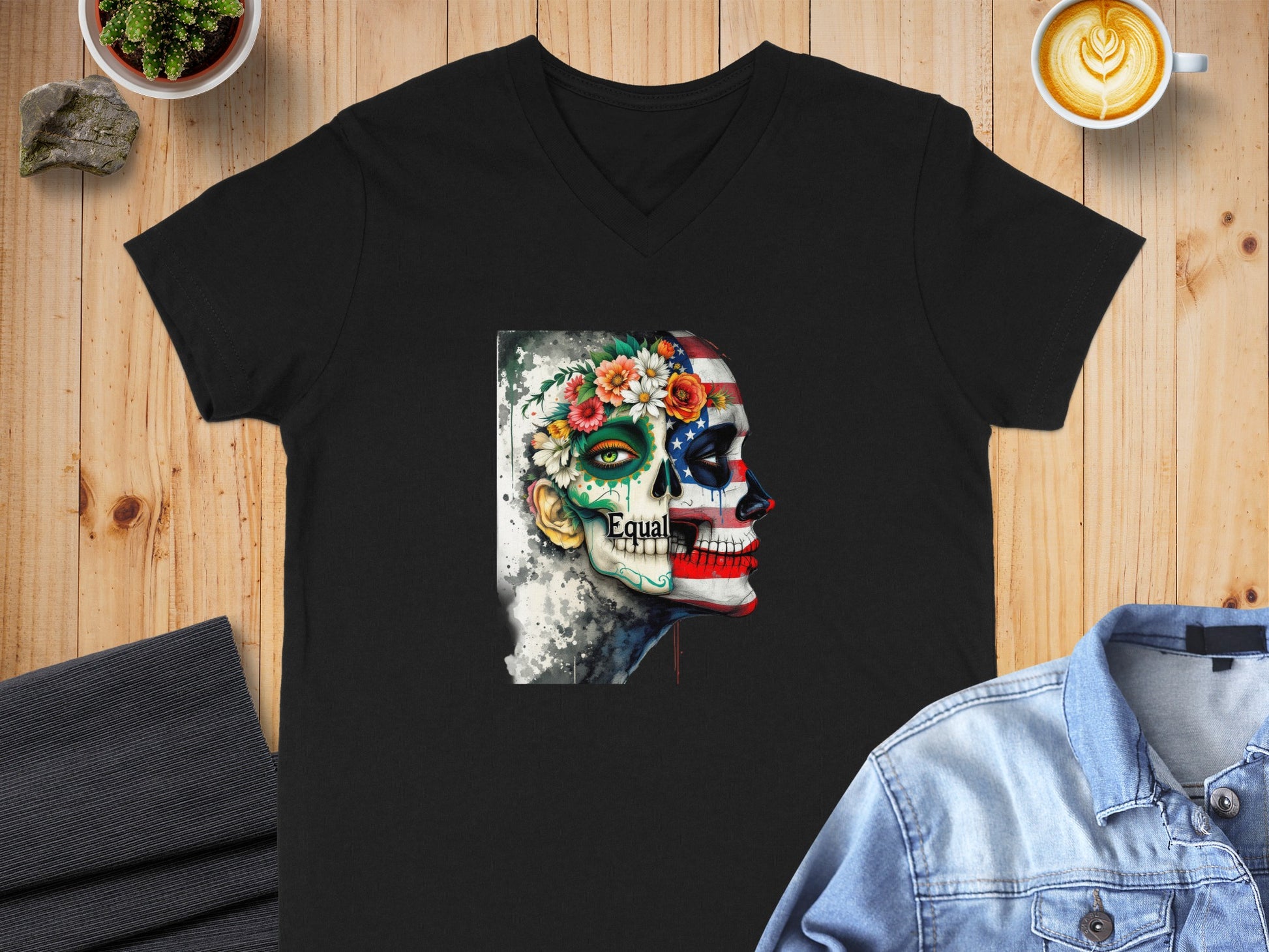 Colorful Dual Face Design V-Neck Equal Statement product type