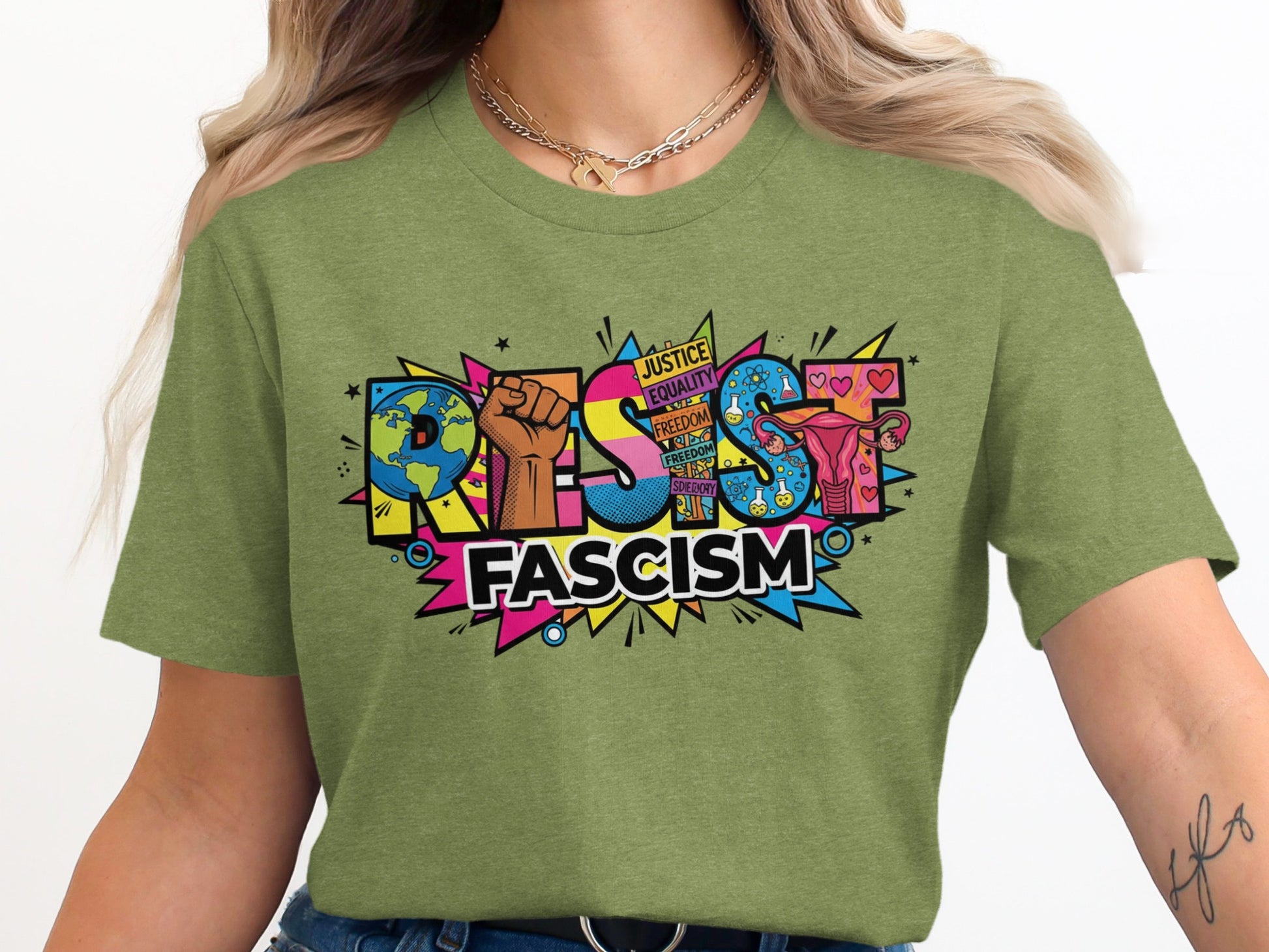 Resist Fascism Graphic T-Shirt Clothing Product