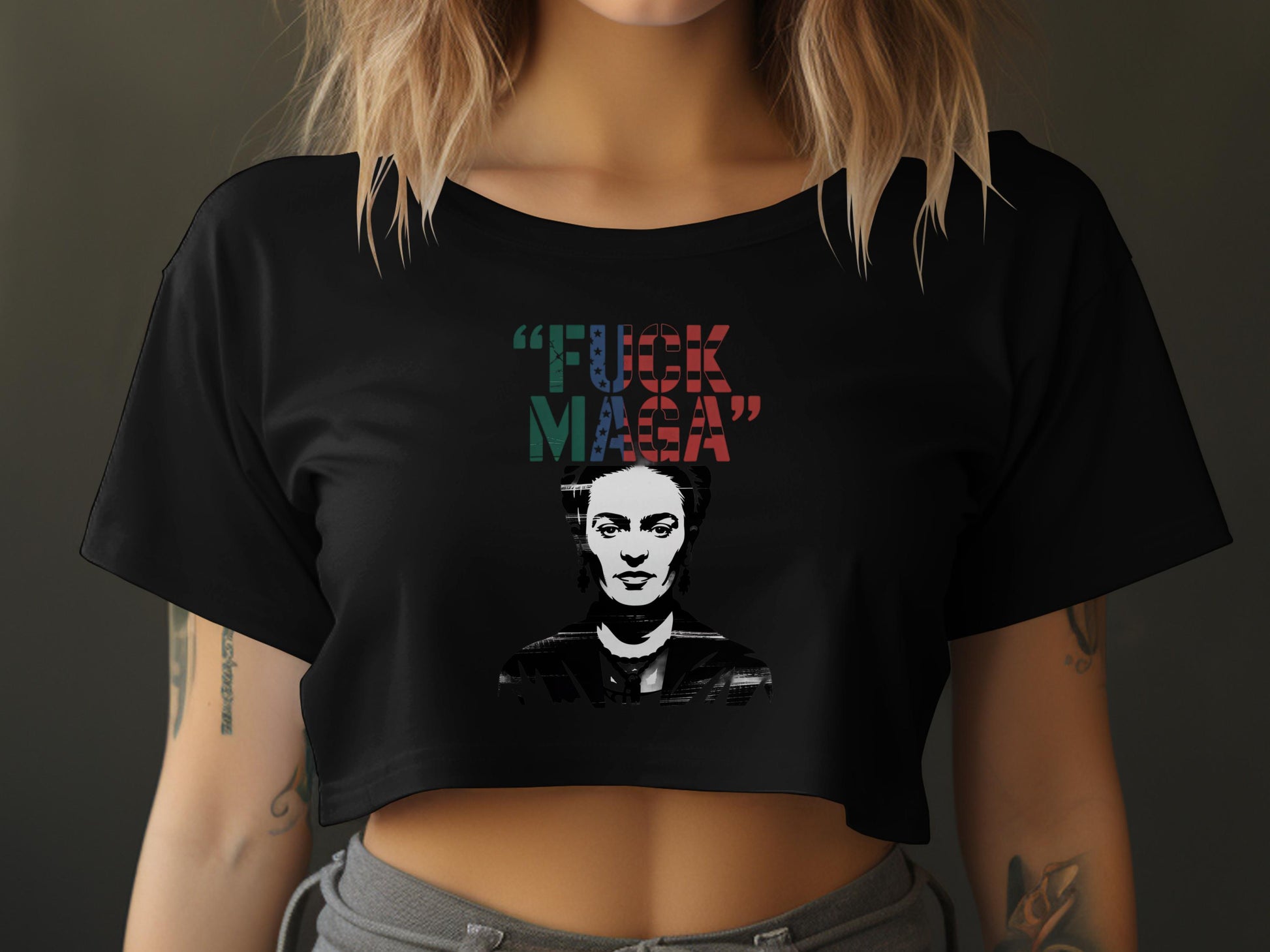 Bold Graphic Short Sleeve Cropped Tee Shirt product
