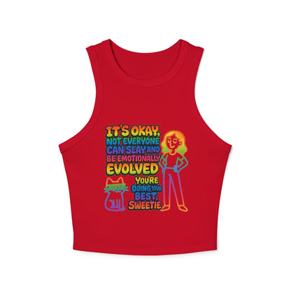 Pride Tank Top Motivational Women's Racer Tank Top - "You're Doing Your Best, Sweetie"