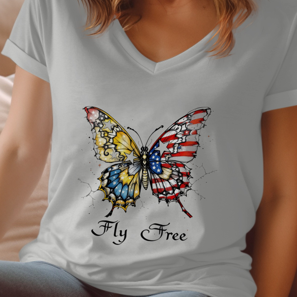 Fly Free Butterfly Graphic T-shirt Fashion Apparel Product