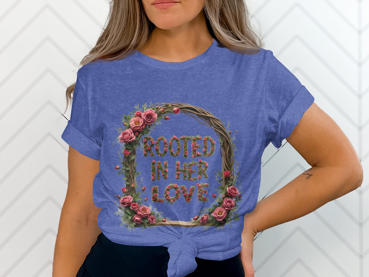 Rooted in Her Love Floral Wreath Graphic T-shirt product type