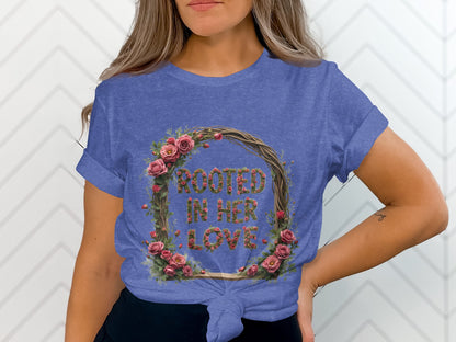 Rooted in Her Love Floral Wreath Graphic T-shirt product type