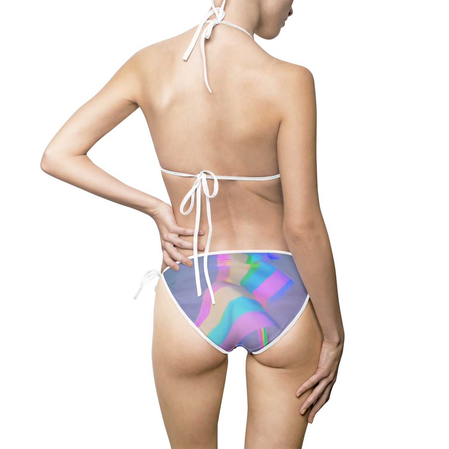 Pride Rainbow Women's Bikini Swimsuit, Colorful Summer Swimwear, LGBTQ+ Pride Gift, Beachwear, Pool Party Swim Set, AOP Swimwear