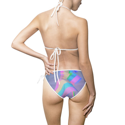 Pride Rainbow Women's Bikini Swimsuit, Colorful Summer Swimwear, LGBTQ+ Pride Gift, Beachwear, Pool Party Swim Set, AOP Swimwear
