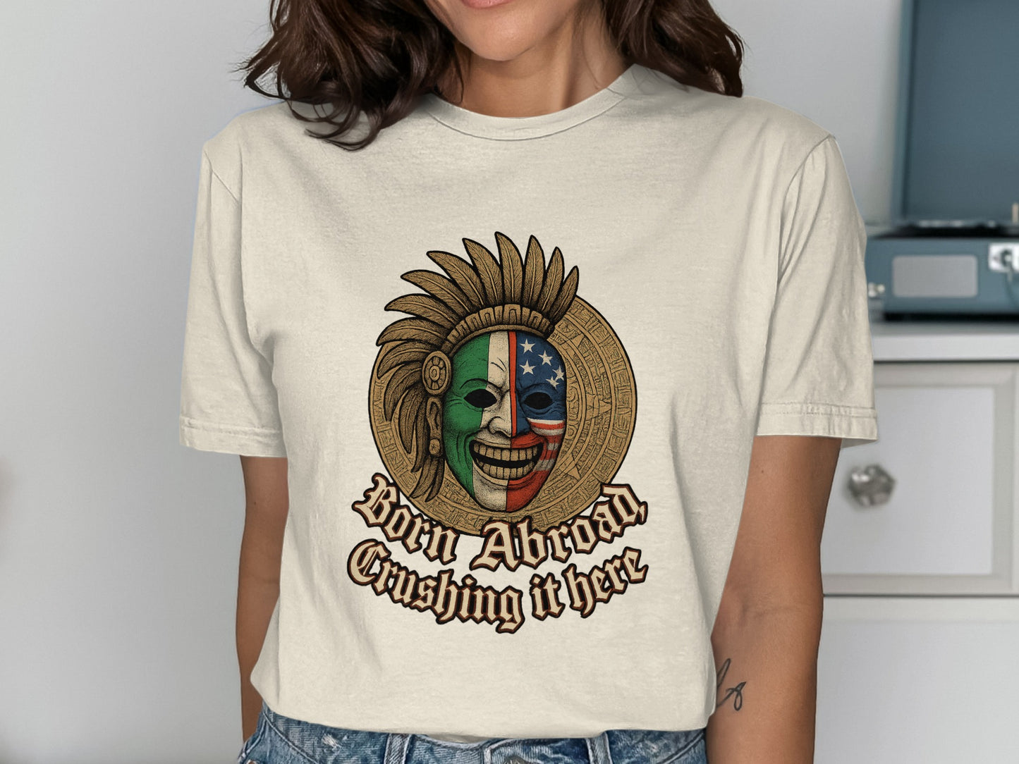 Born Abroad Crushing it Here Graphic T-Shirt product type