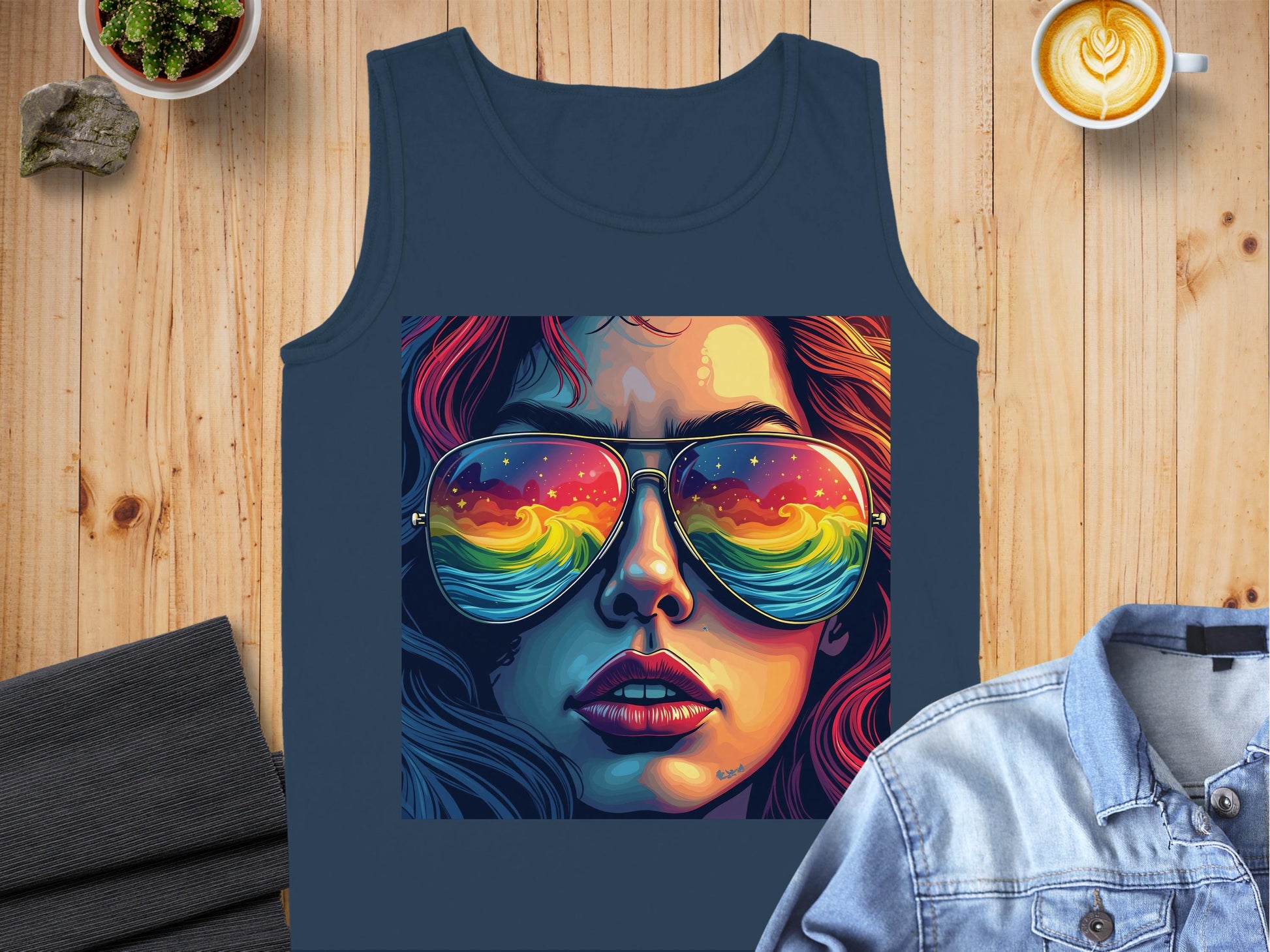 Vibrant Ocean Reflection Art Graphic Tank Top product