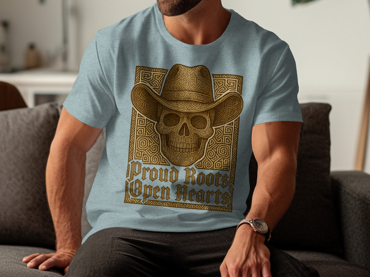 Proud Roots Open Hearts Skull Cowboy Shirt