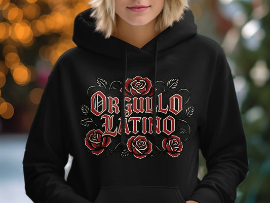 Orgullo Latino Black Hoodie Bold Statement product type