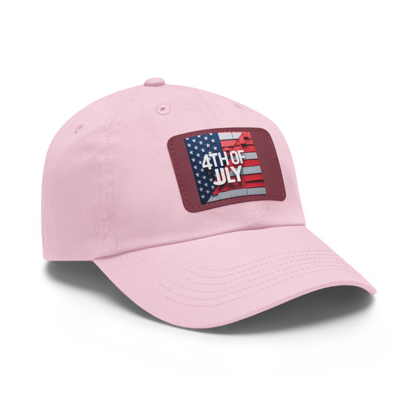 4th of July Dad Hat with Leather Patch - Patriotic Cap for Independence Day