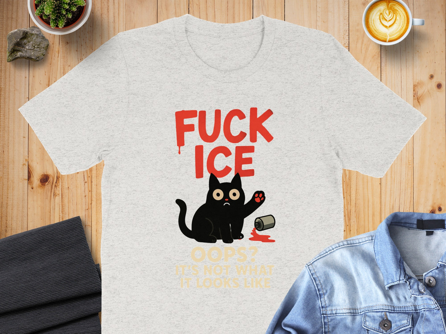 Funny Cat Paint Spill T-Shirt Humorous Graphic product