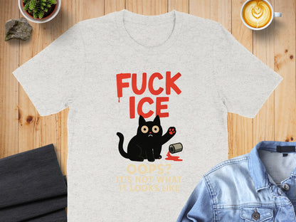 Funny Cat Paint Spill T-Shirt Humorous Graphic product