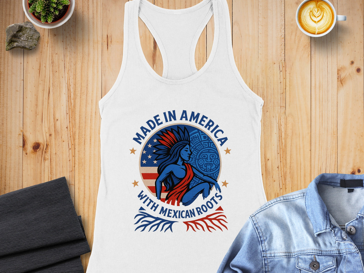 Made in America with Mexican Roots Graphic Tank Top