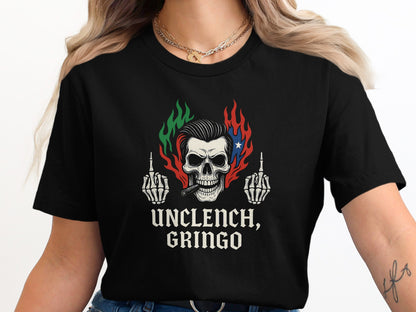 Unclench Gringo Skull Flames Graphic Tee product