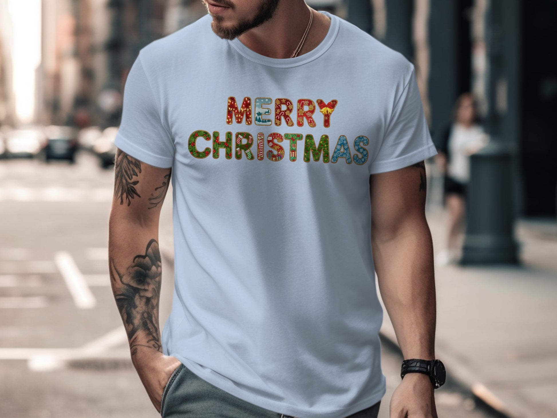 Festive Merry Christmas Print Casual Wear Shirt