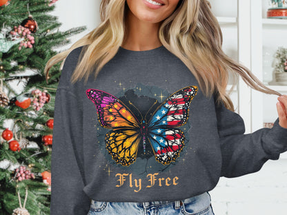 Fly Free Butterfly Print Sweatshirt product type