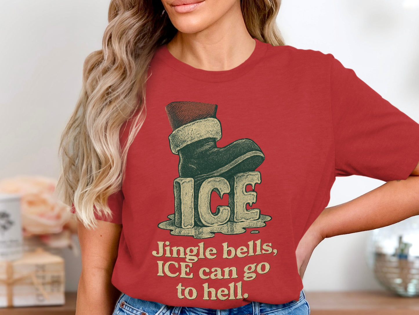 Jingle Bells ICE Can Go To Hell Graphic Tee