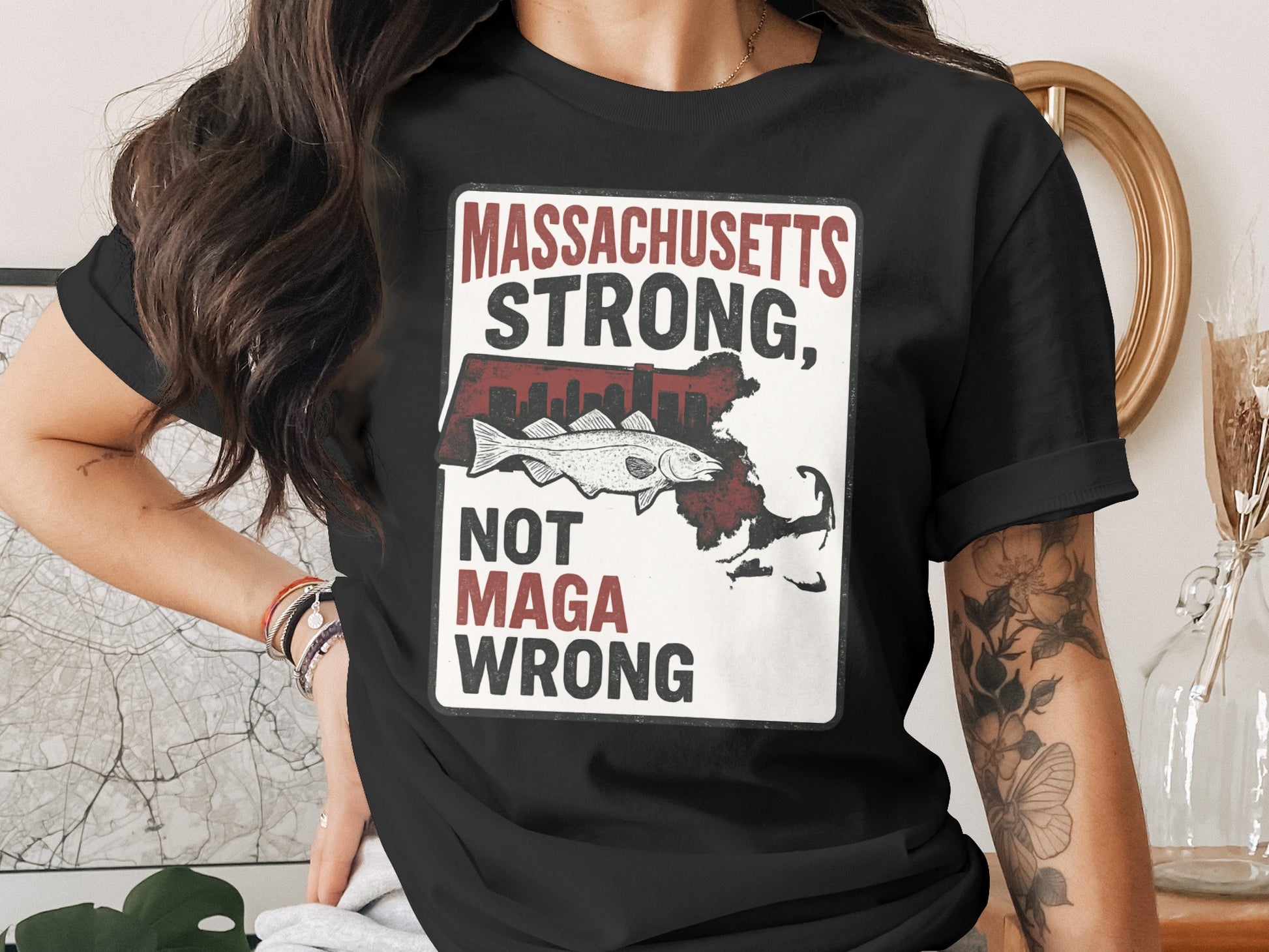 Massachusetts Strong Not Maga Wrong T-shirt product type