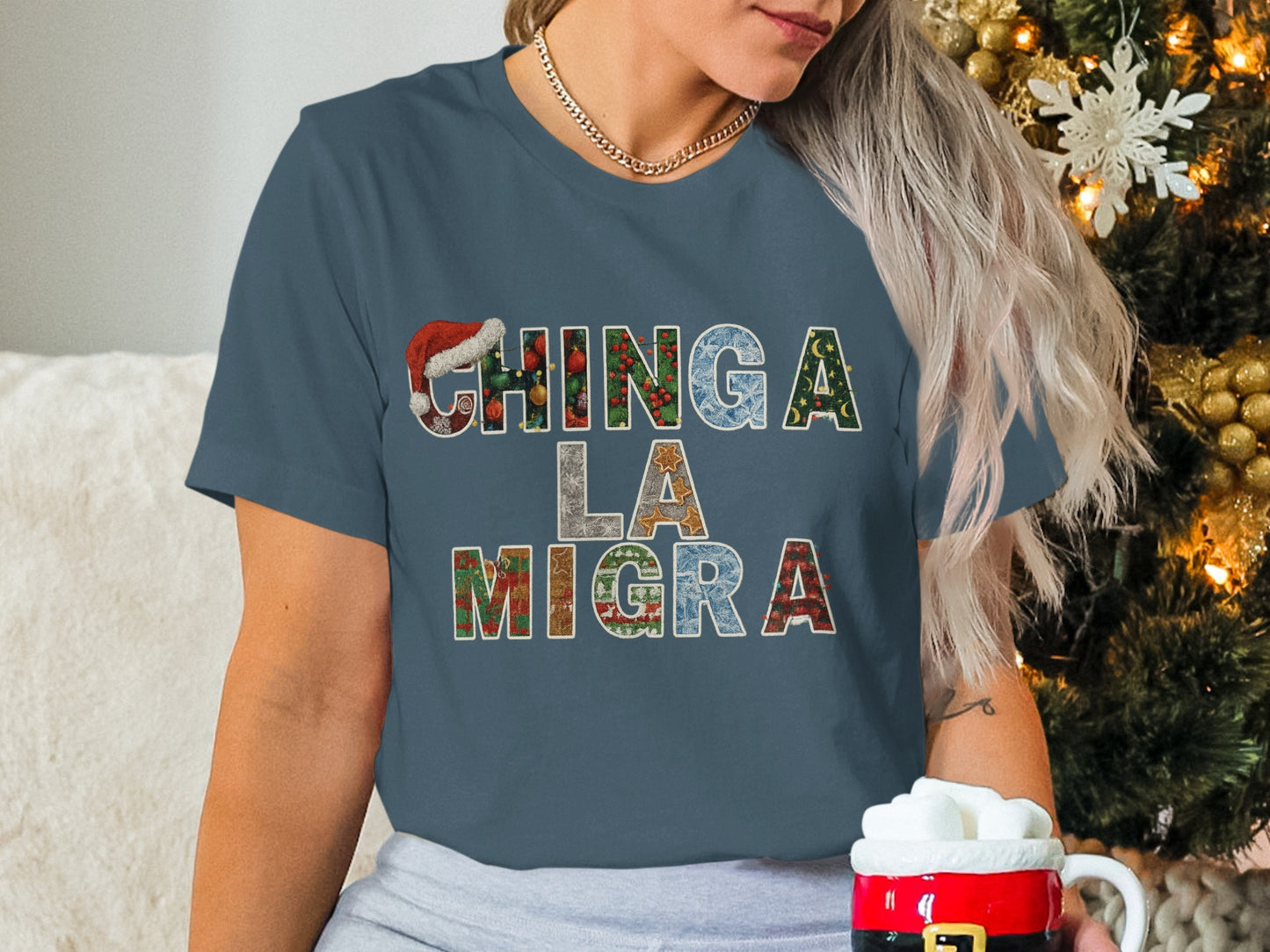 Festive Chinga La Migra Graphic T-Shirt