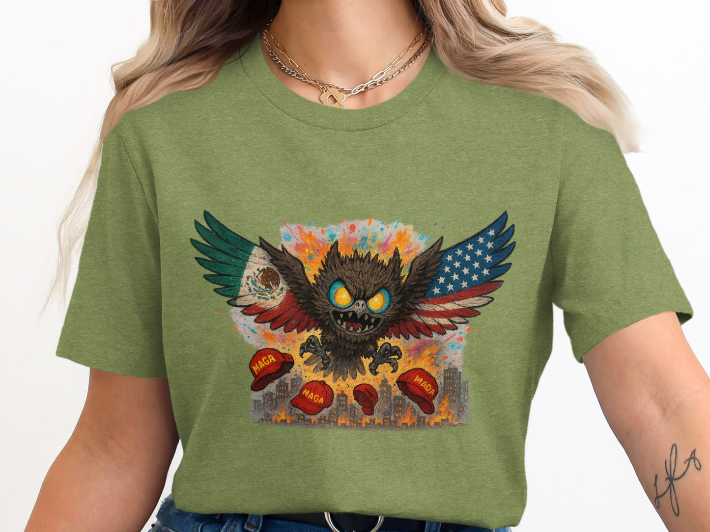 Unique Flag Owl and Flags Unisex Graphic T-shirt product