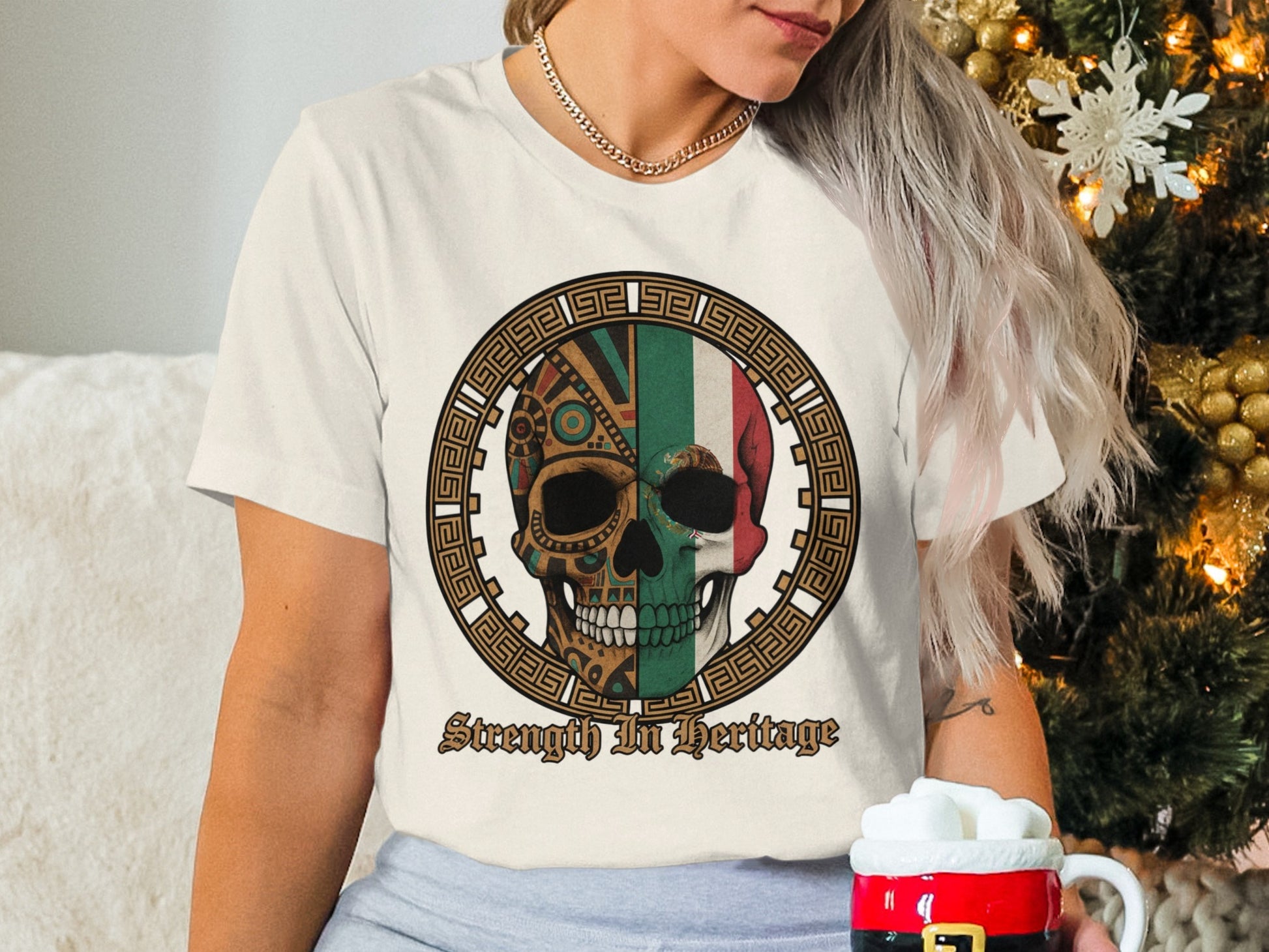 Strength In Heritage Skull Design T-shirt
