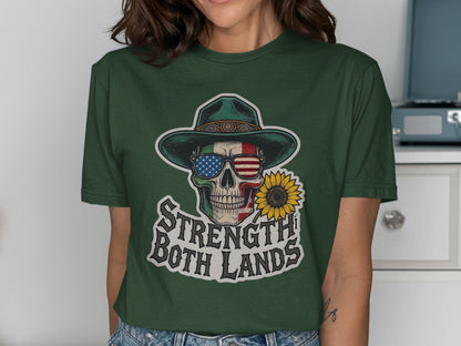 Strength Both Lands Skull Graphic T-Shirt product type
