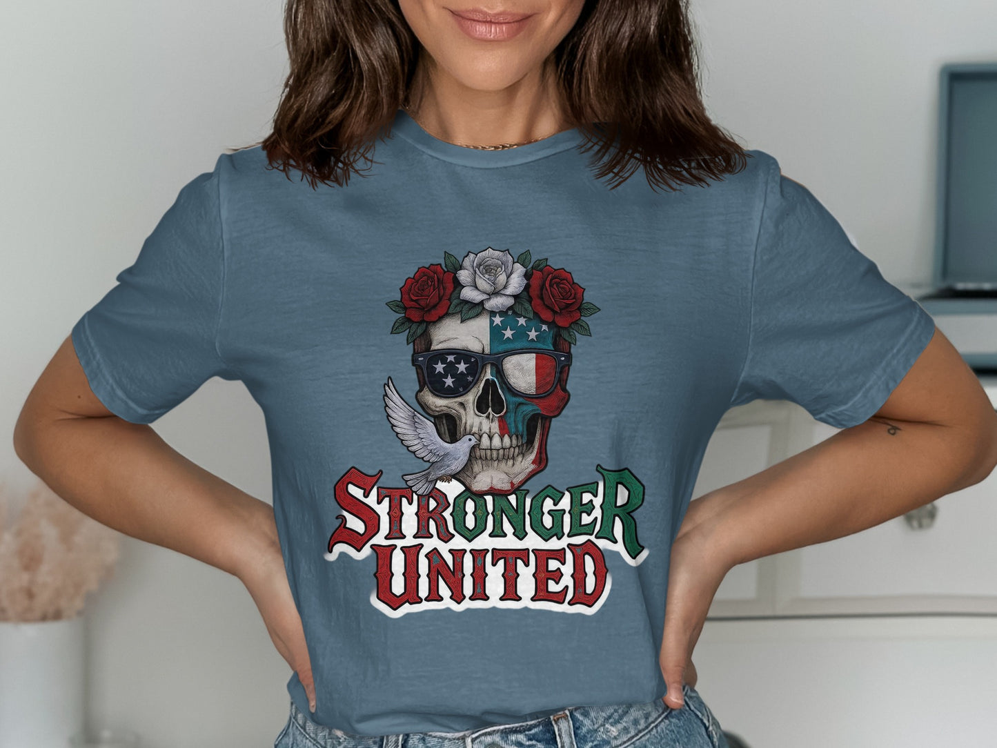 Stronger United Skull Graphic Design T-shirt product