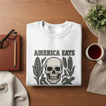 America Eats Skull Corn Print Sweatshirt product
