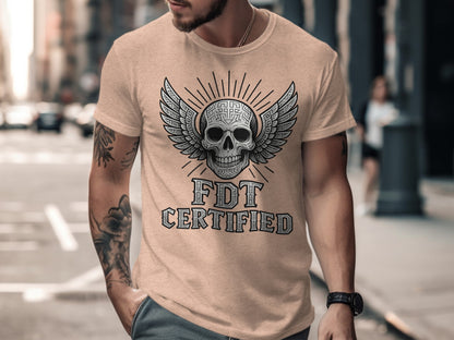 FDT Certified Wing Skull Printed T-Shirt Product