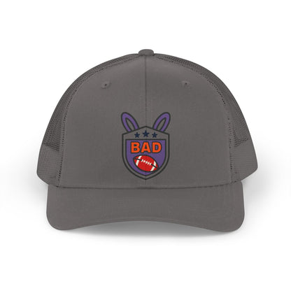 Bad Football Emblem on Grey Trucker Hat Accessory