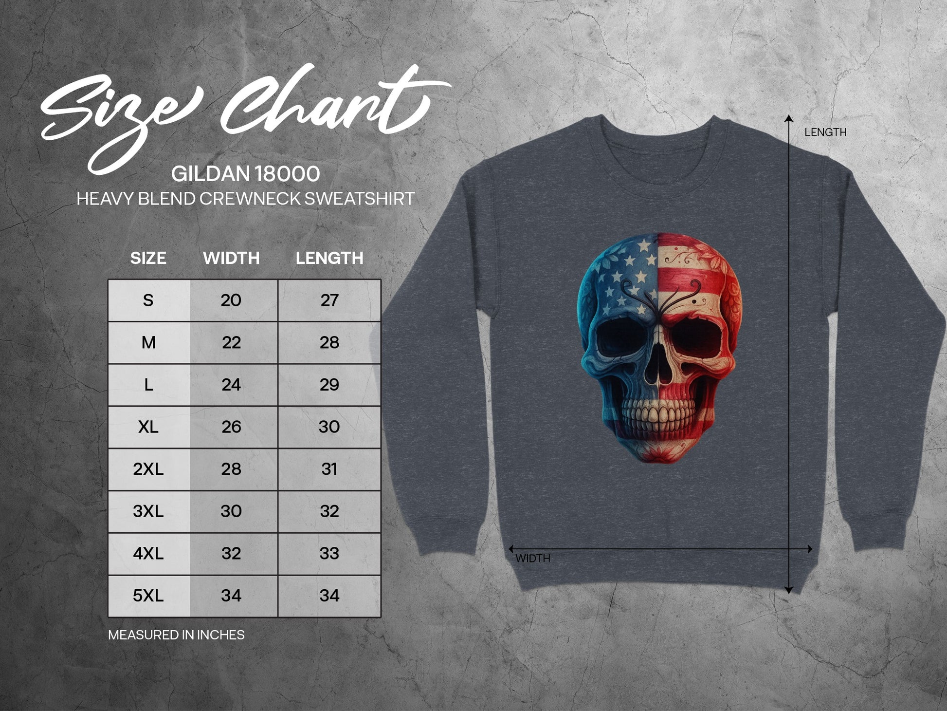 Patriotic Skull Graphic Long Sleeve Sweatshirt product