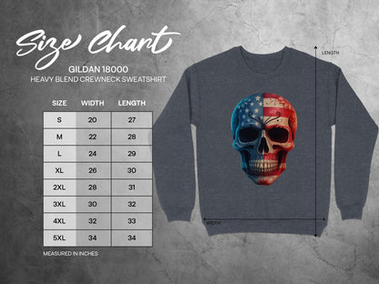 Patriotic Skull Graphic Long Sleeve Sweatshirt product