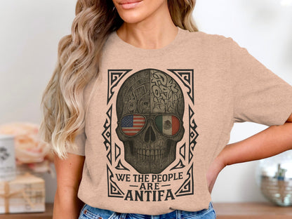 We The People Are Antifa Skull Design Shirt
