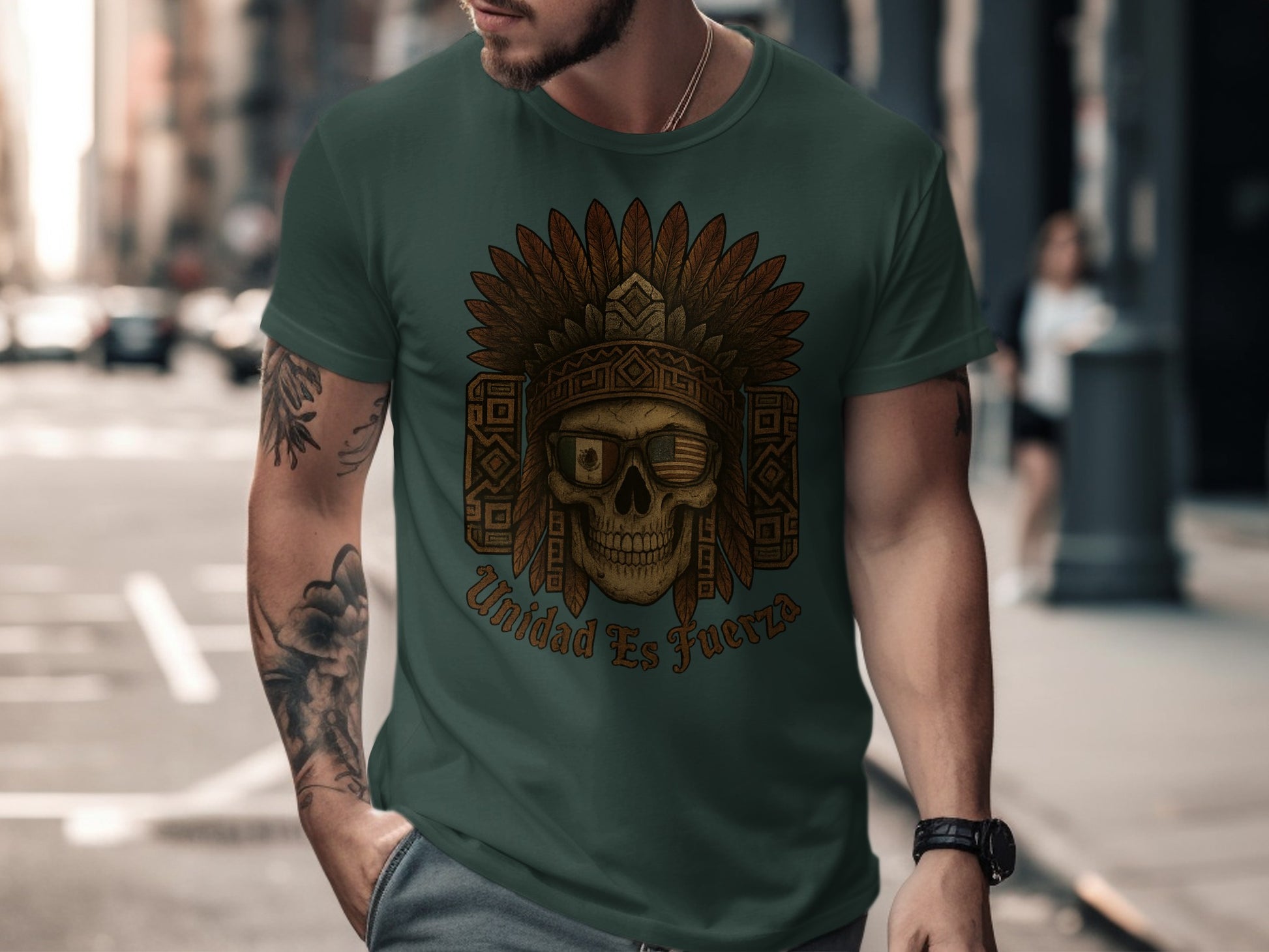 Unidad Es Fuerza Day of the Dead Skull T-shirt