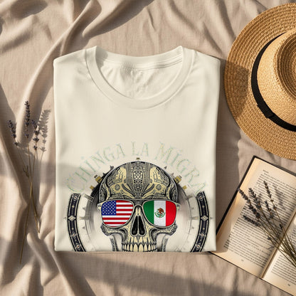 Chinga La Migra Skull Sunglasses Graphic T-Shirt Product
