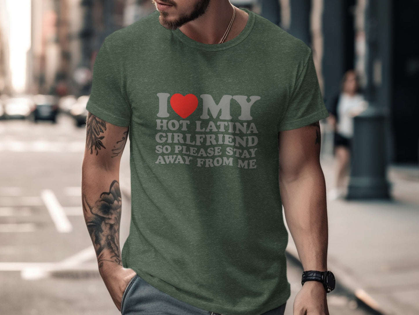 I Love My Hot Latina Girlfriend Statement T-shirt product type