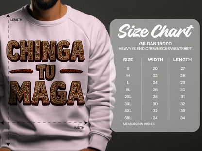 Chinga Tu Maga Heavy Blend Crewneck Sweatshirt
