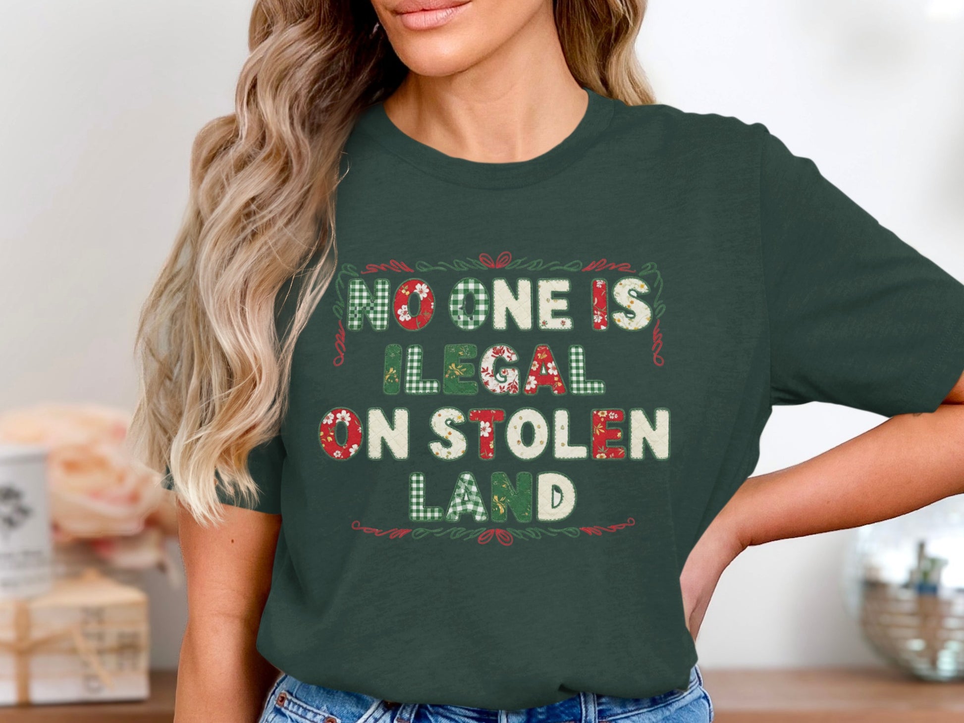 No One Is Illegal On Stolen Land t-shirt