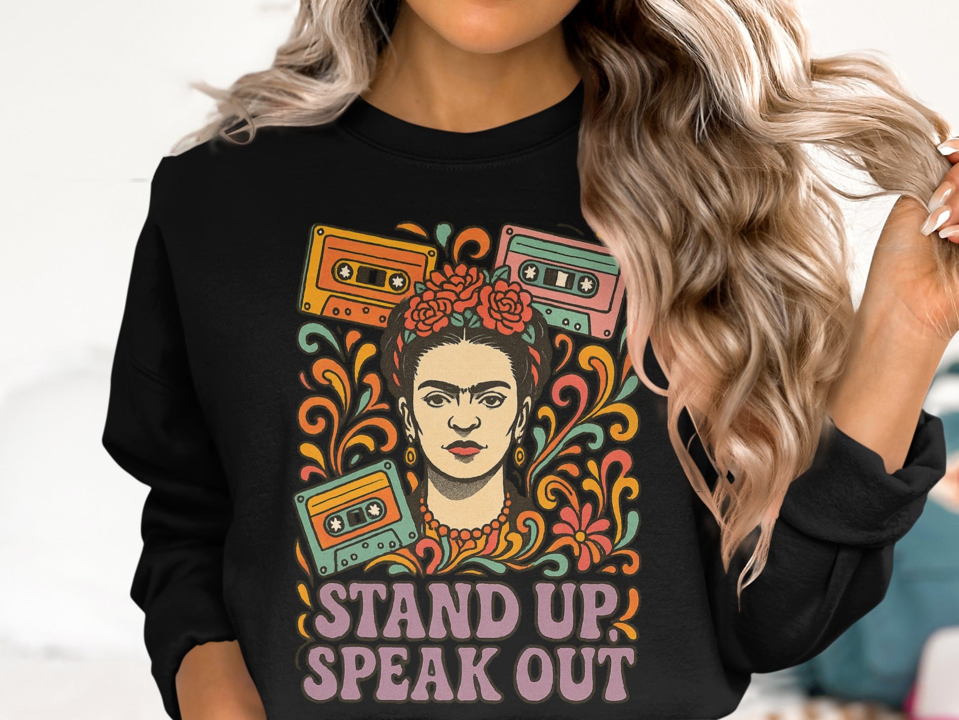 Stand Up Speak Out Cassette Sweatshirt Design