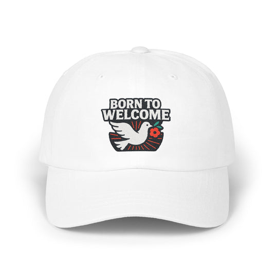Born to Welcome White Embroidered Cap product type