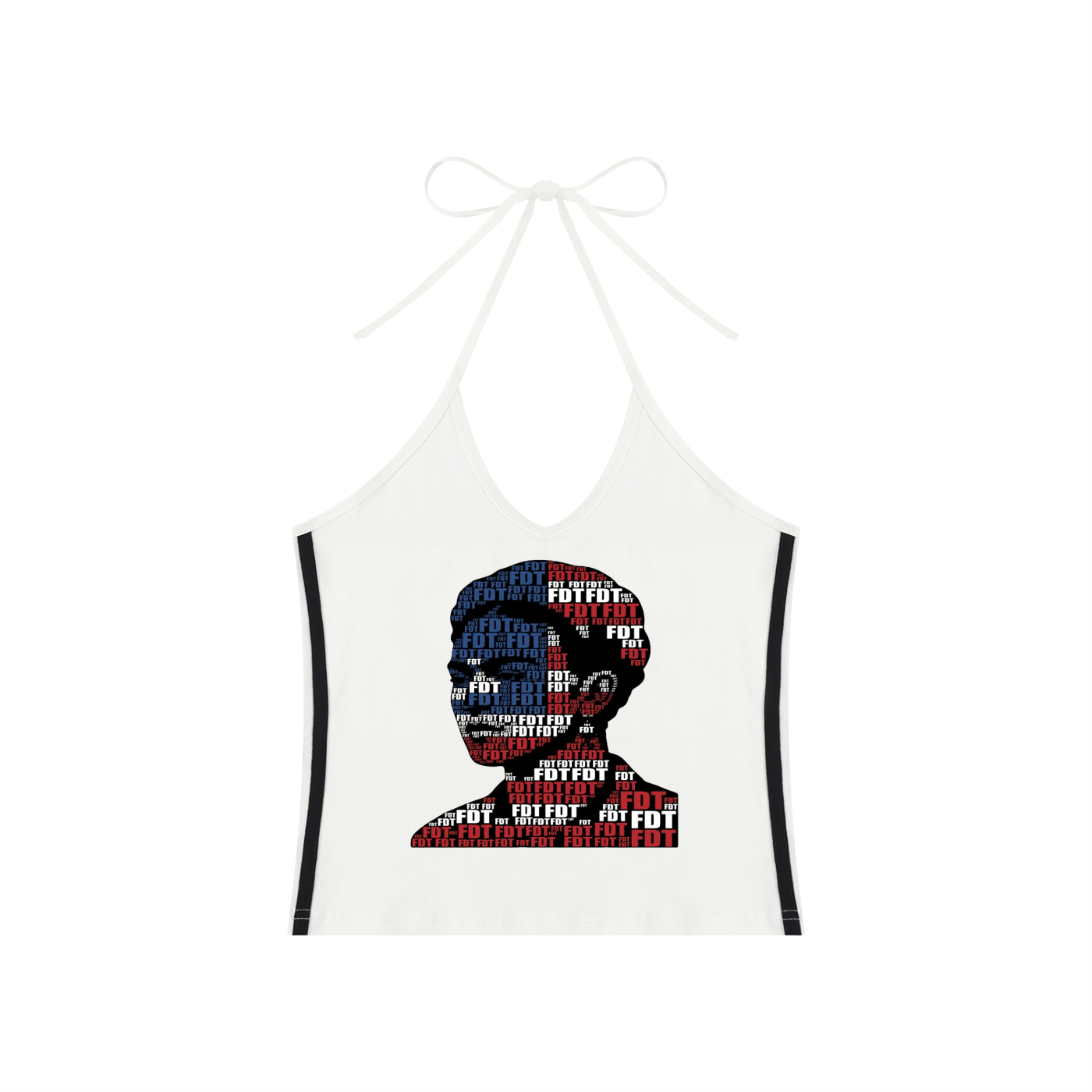 Subtle FDT Frida Kahlo Women's Color Block Halter Crop Tank Top