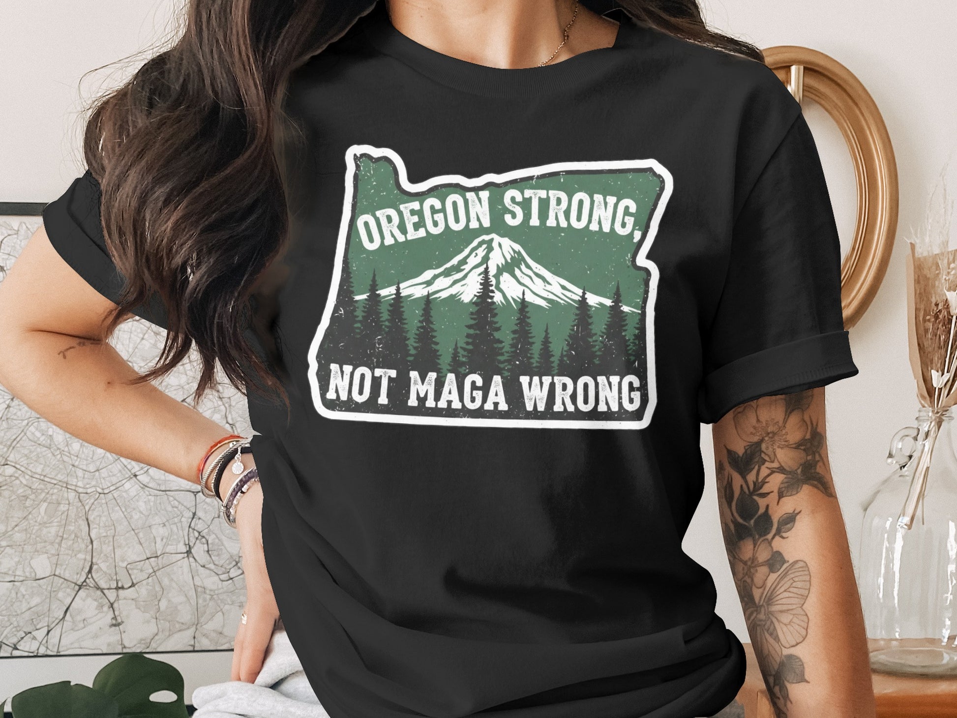 Oregon Strong Not Maga Wrong Graphic T-Shirt product type