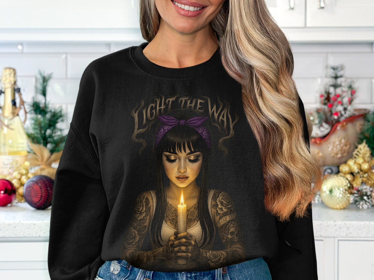 Light The Way Candle Graphic Women's Sweatshirt product