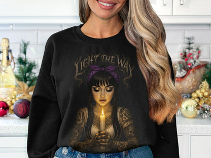 Light The Way Candle Graphic Women's Sweatshirt product