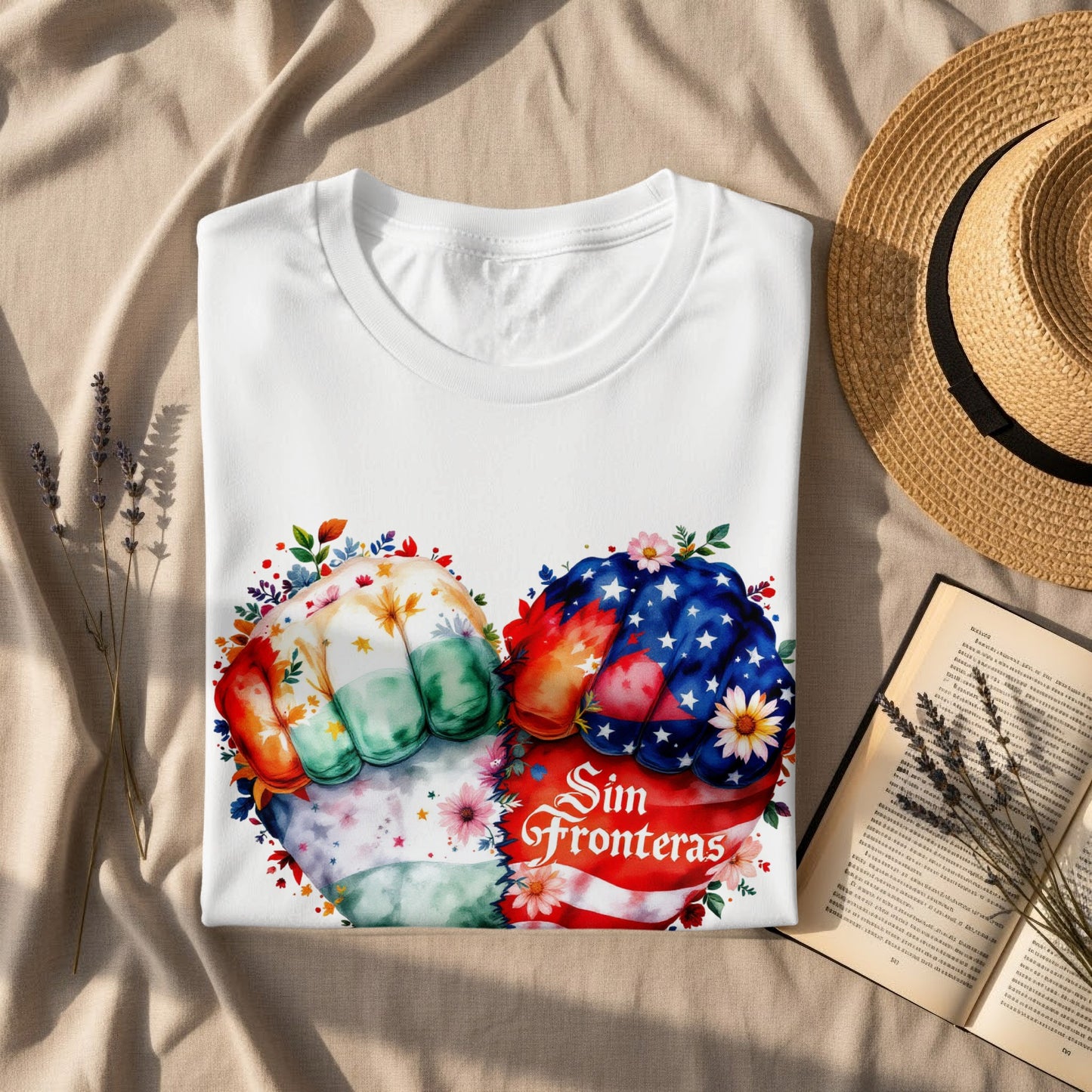 Vibrant Sin Fronteras Design Graphic Shirt product type